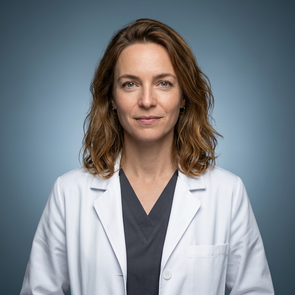 Matte Blue Medical Gradient · Consistent Hospital Team Uniform headshot example