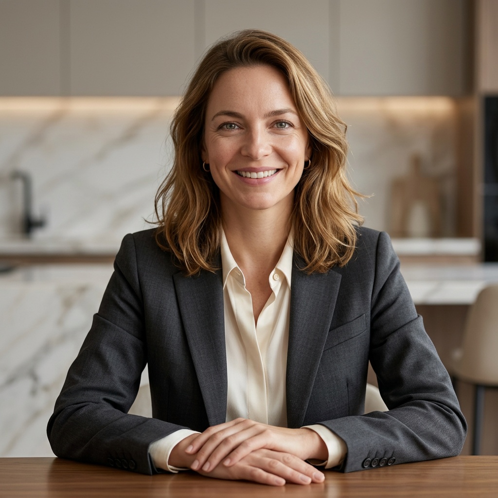 Listing Presentation Room · Charcoal Suit with Light Shirt headshot example