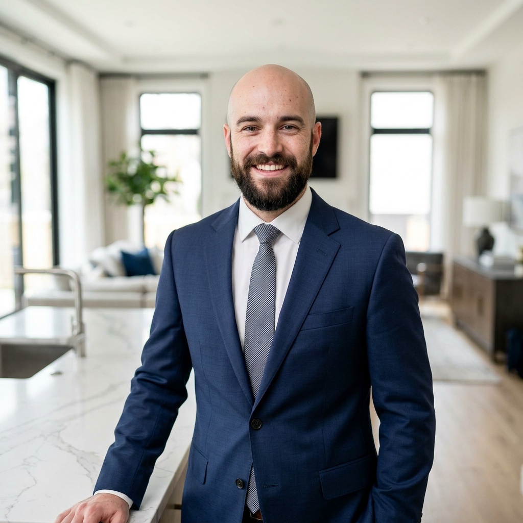 Luxury Kitchen · Cream Blazer headshot example
