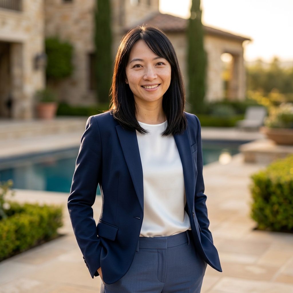 Poolside Estate · Resort-Luxury Linen headshot example