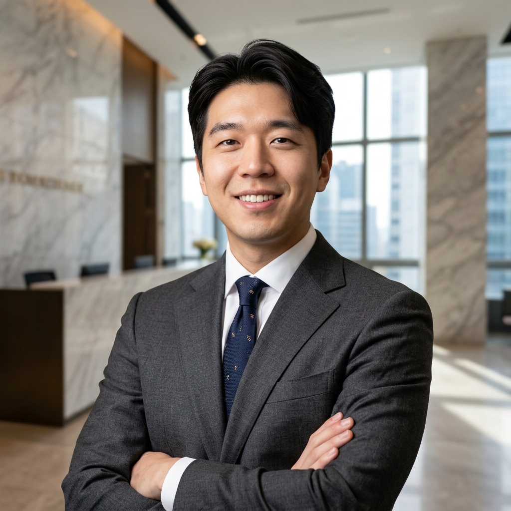 Boutique Brokerage Lobby · Top Producer Signature Look headshot example