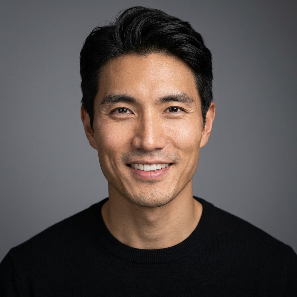 Dark Charcoal Grey Gradient · Dark Button-Up or Simple Black Top headshot example